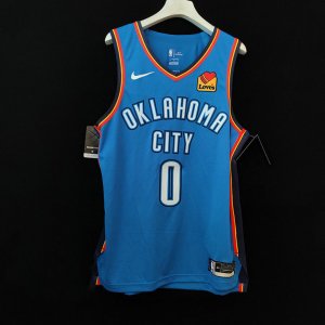 Oklahoma City Thunder 0 Russell Westbrook OKC Jersey Blue